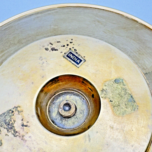 Vintage Solid Brass Chamber Style Taper Candlestick Holder Handle Heavy India - Picture 7 of 12